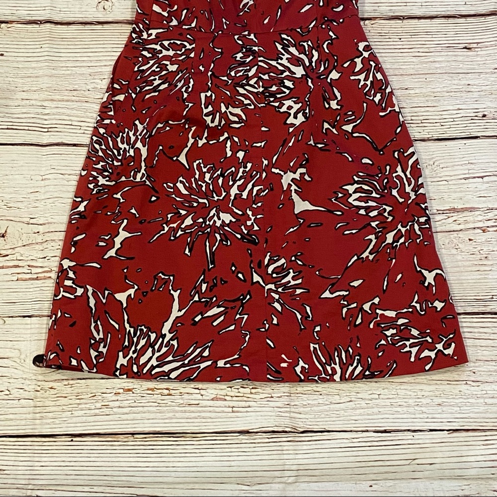 The Limited Abstract Floral Print Dark Red Strapless Dress Sz 0 - Picture 10 of 13
